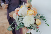 09 The bridal bouquet was bright, with yellow, orange and blush blooms
