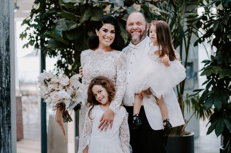 The couple has two daughters who also participated in the wedding