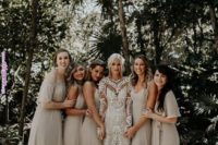 13 mismatching off white maxi bridesmaid dresses are right what you need for a trendy tropical wedding