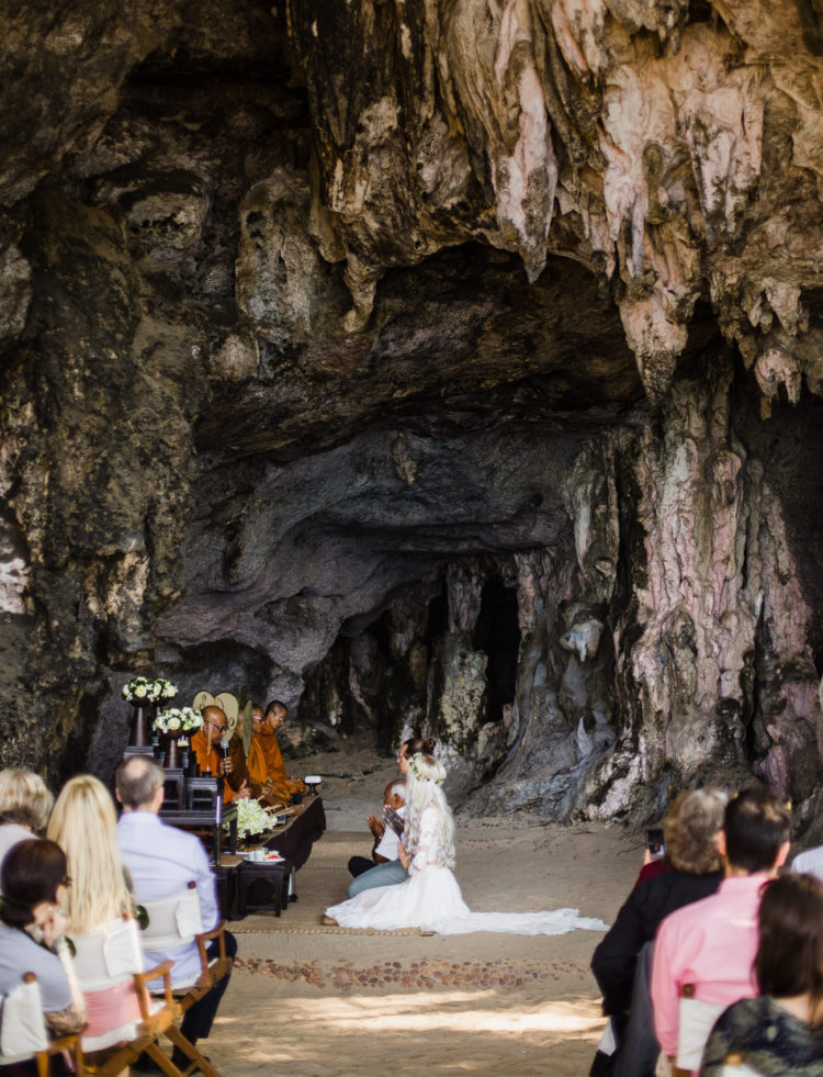 To start off the day, the two had a Buddhist ceremony in the morning in a cave