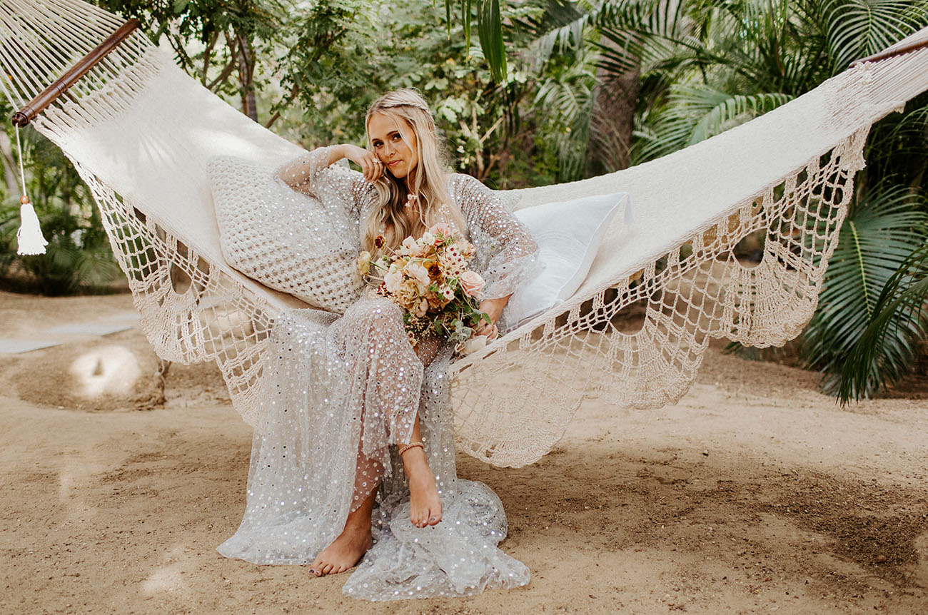 Hammocks are a great idea for a boho wedding venue, your guests and you will be relaxed