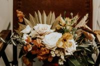 beautiful wedding bouquet  with dried stuff