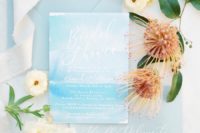 11 The wedding stationery was done in light and bright blues with much watercolor