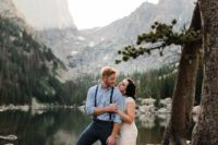 11 a mountain lake elopement with gorgeous views of the peaceful lake and mountains surrounding it