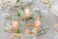cute geometry-inspired wedding centerpiece