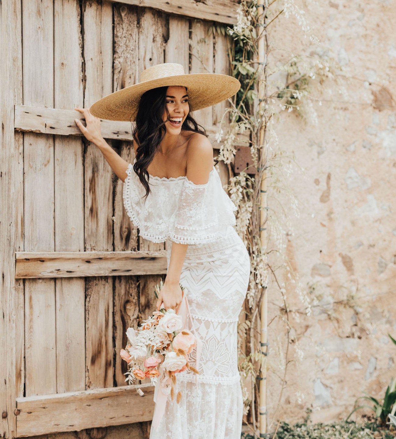 This gorgeous wedding shoot featured two couples and various aesthetics   boho and edgy