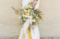 wedding bouquet with pampas grass