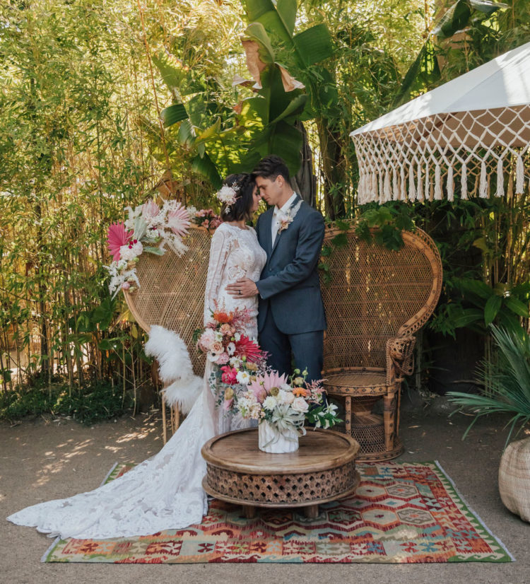 Tropical Paradise Wedding Shoot With Pressed Flowers
