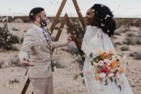 01 This wedding shoot took place in Joshua Tree and was done with a rust-orange color palette, which is so trendy now