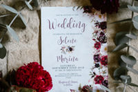 02 The wedding invitation suite was done with bright florals that were used for decor
