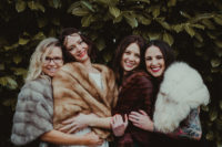 04 The bride and bridesmaids covered up with faux fur of different colors