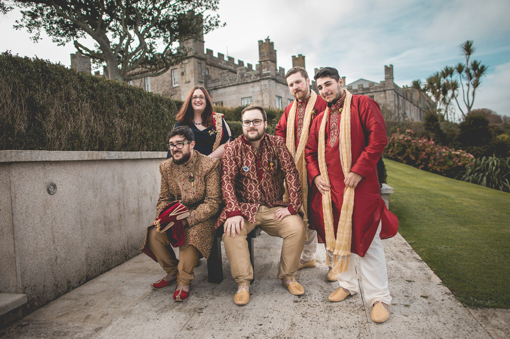 The groomsmen were rocking traditional Pakistani clothes