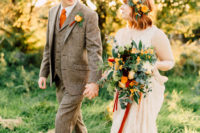 an outdoor vegan fall wedding
