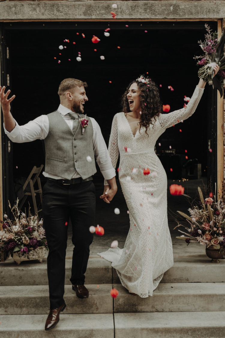 This wedding shoot was all about boho and rock elements and filled with rock aesthetics