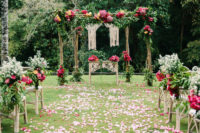 an amazing wedding arch made of wood