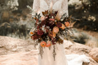 06 The wedding bouquet was very textural and dimensional, with greenery and grasses