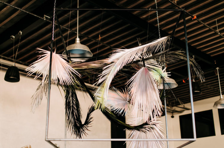The installations, which decorated the venue, were done with painted fronds and looked super modern and edgy