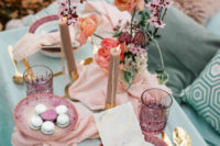 09 There were macarons, blush candles and a beautiful blush table runner