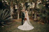 01 This couple went for a gorgeous moody tropical wedding with plenty of edgy details