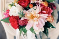 03 The wedding bouquet was full of color and complemented with soft and subtle tones
