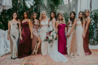 05 The bridesmaids were rocking mismatching silk slip dresses – every gilr chose what she likes