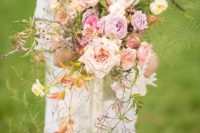 05 The wedding bouquet was a lush and truly magical one, with lavender and blush blooms and greenery