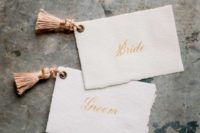 Cards with tassels is a very whimsy and cool wedding idea