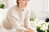 a cozy bridal look with a sweater