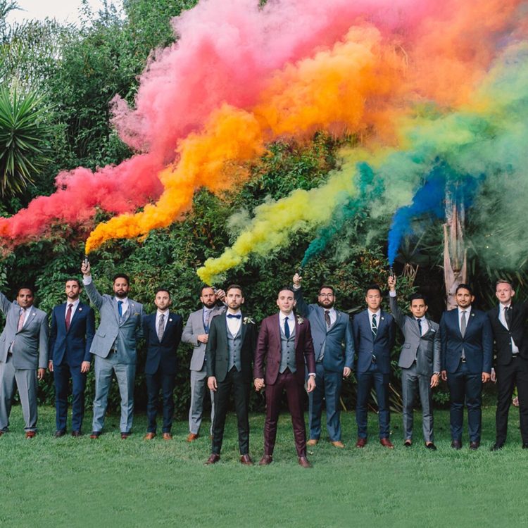 rainbow galore done with remind that this is a gay couple getting married - very symbolic