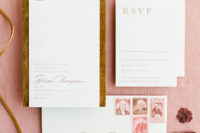 02 The wedding invitation suite was done with gold and rust touches plus calligraphy