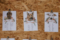 04 The brides did a lot of DIYs for the wedding including this cute doggie seating chart