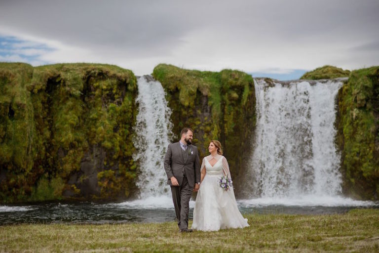 A waterfall became a nice backdrop for the wedding