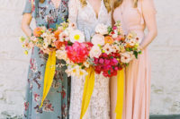 07 The bridesmaids were wearing mismatching maxi wrap dresses