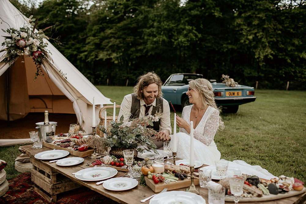 The first table was boho, it was styled as a picnic one, with greenery and lots of tasty food   less decor and more food