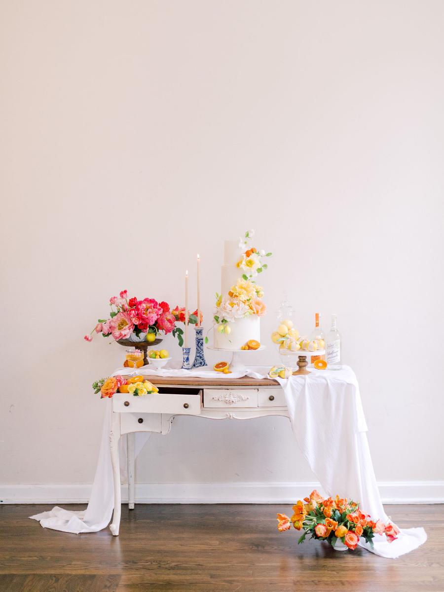 a simple wedding dessert table decor