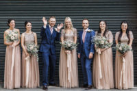 01 This industrial same-sex wedding was done with a relaxed vibe and with blush and blue attire