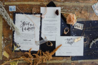 02 The wedding stationary was done in navy, with stars, calligraphy and celestial details