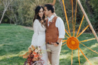 01 This boho wedding shoot was inspired by sunsets and a bright fall color palette
