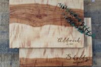 04 a set of custom engraved cutting boards is a stylish idea, especially if you choose a set that shows off the wood texture and structure