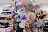 10 The wedding table runner was done in blush, purple and pale lilac shades that reminded of the universe and stars