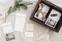 10 a box for engagement or wedding photos is a stylish and beautiful idea to go for