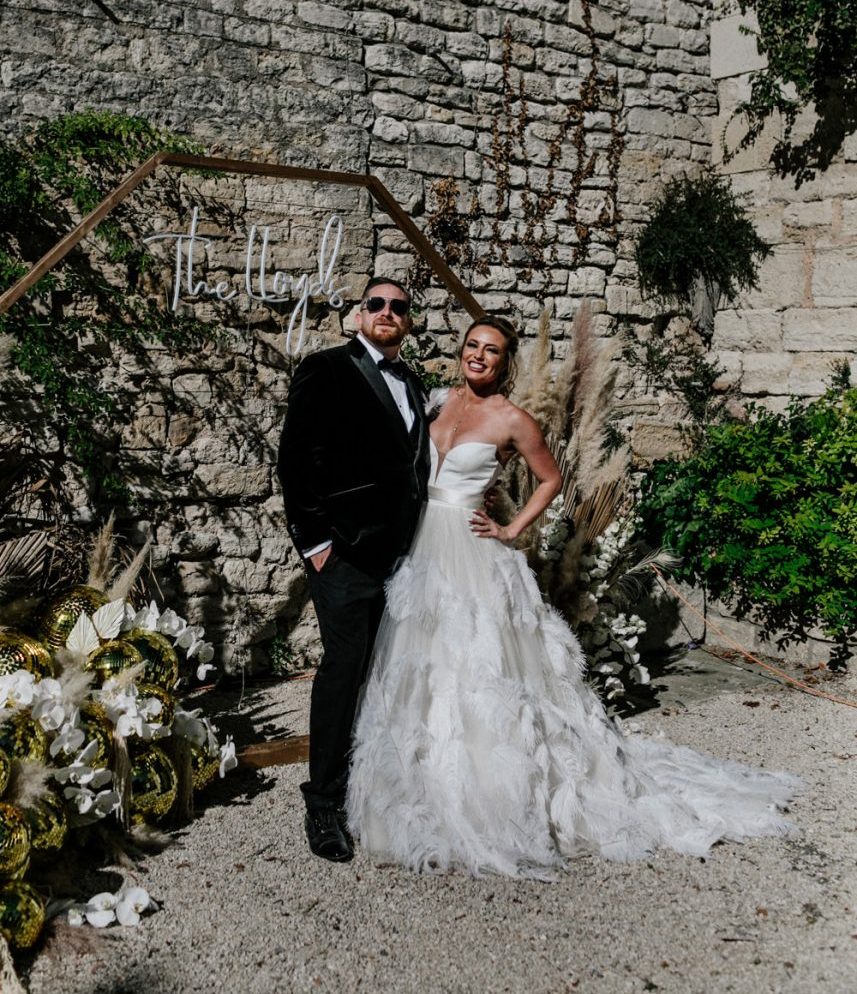 This gorgeous couple went for a chic black tie French chateau wedding