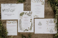 02 The wedding invitation suite was done with botanical prints