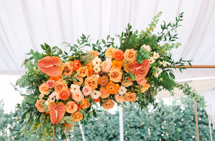 The florals were super lush, bright and of warm tones, which was the bride's request