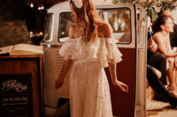 a catchy polka dot wedding dress