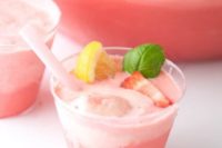 21 serve some pink strawberry sherbet punch with lemon and basil to refresh your guests