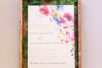 02 The wedding stationery reflected the wedding decor – it was watercolor in all bright shades