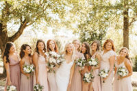 03 The bridesmaids were wearing mismatching neutral, blush and dusty pink dresses