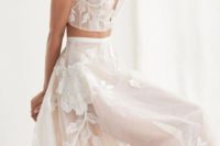 a crop top is an awesome choice for a two-piece wedding dress