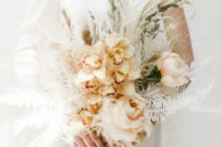 06 I love the tender and airy pastel bloom and dried blooms and herbs wedding bouquet